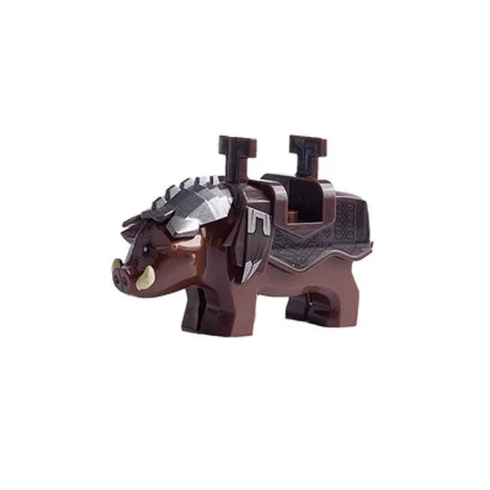 MOC Animal Building Block Accessories Set Crow Parrot Peacock Eagle Flamingo Transport Horse Ox Cart Gift Brick Model Toy K001
