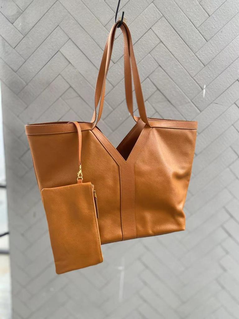 New Lazy and Slack Feeling Large Bag Women's Leather Bag Large Capacity Shoulder Portable Commuter Bag