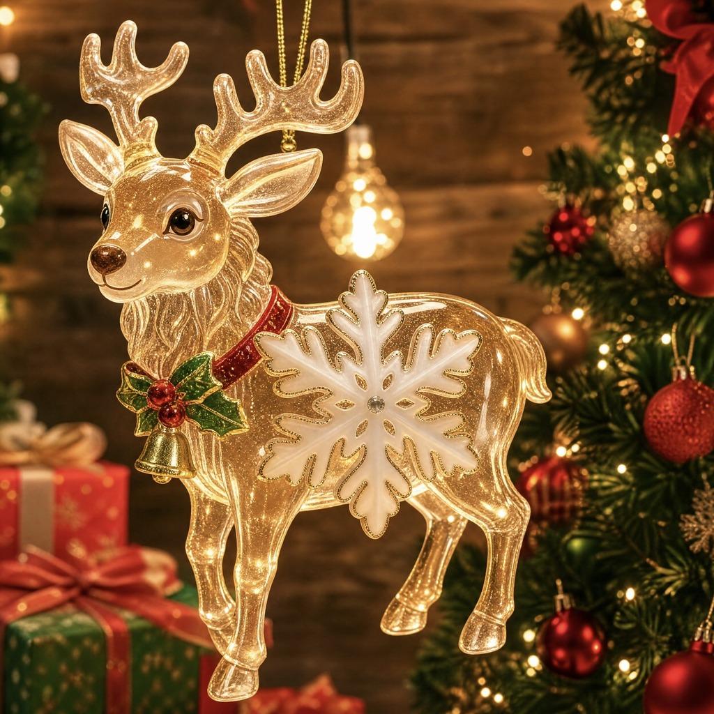 2D Acrylic Christmas Reindeer Hanging Ornament Fashion Ornament for Car Backpack Holiday Decoration For Holiday Home