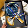 Luxury Design Horse Print Silk Scarf Women Long Soft Satin Hairband Neckerchief Office Hijab Headband Foulard Gift 15*145cm