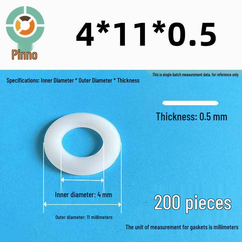 Thickened Nylon Plastic Flat Washer: Hard Plastic Gasket M2-M16