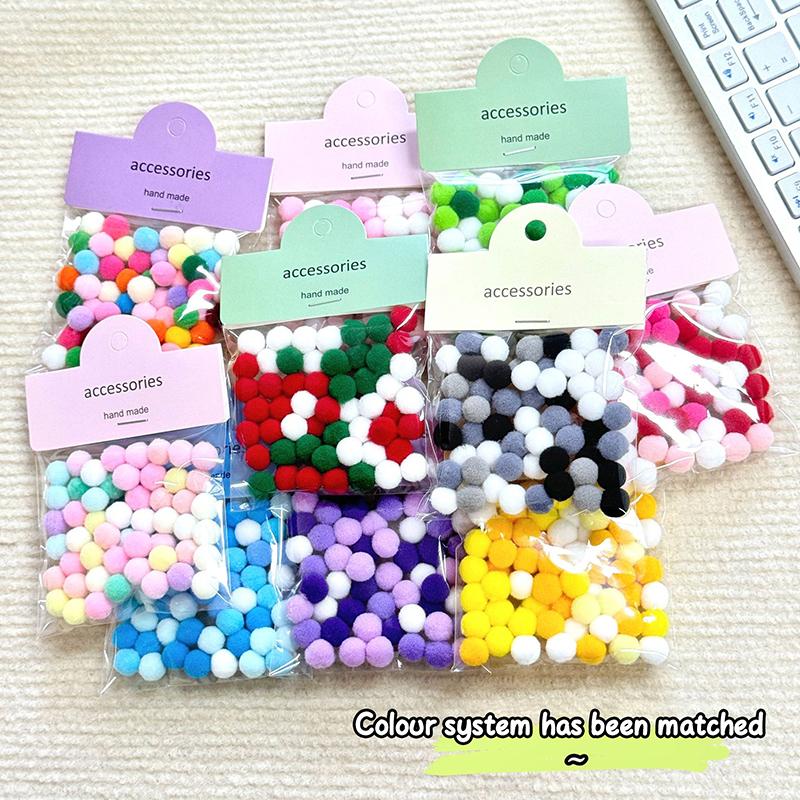 50Pcs Macaron Pom Pom Furry Balls 1Cm Colorful Pompones Soft Furball Handmade Crafts Supplies Diy Decoration Supplies