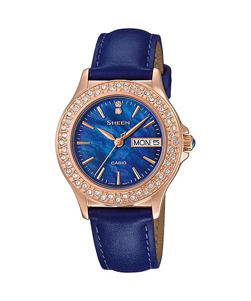 

Casio Men s Stainless Steel 50M Water Resistant Analog Quartz Watch SHE-4800GL-2A синий