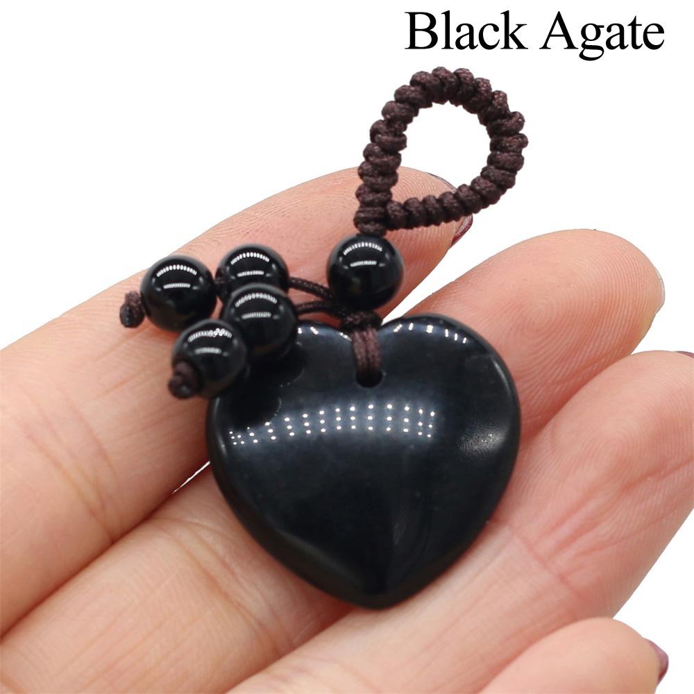 1 szt. breloczek do kluczy z kamienia naturalnego w kształcie serca, breloczek z kryształu uzdrawiającego Reiki w stylu Ins, z agatu, ametystu, kamienia szlachetnego, dla kobiet, biżuteria, prezent na Dzień Matki, Dzień Ojca