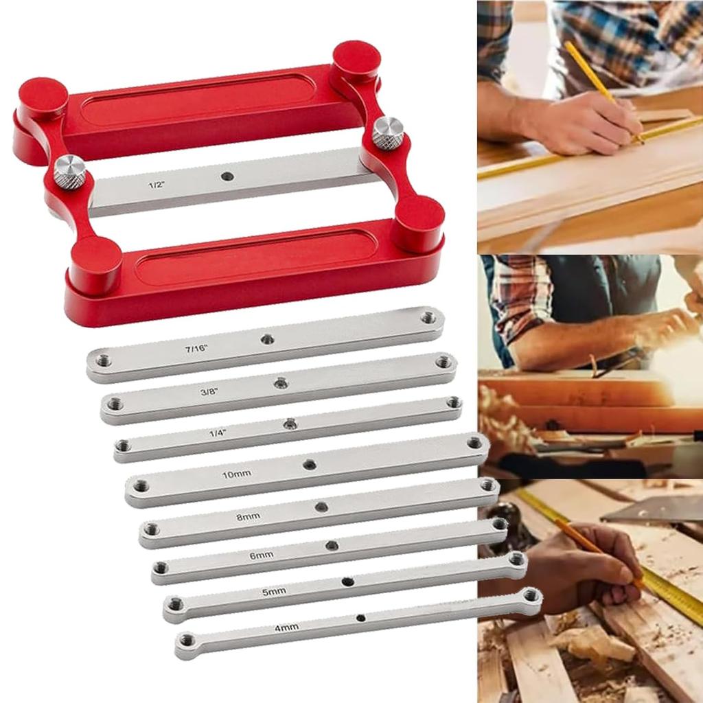 Center Gauge, Woodworking Center Scribe Offset scribing Centering Tool, can be Replaced with Different Specification Marking Rod (inch+metrication)