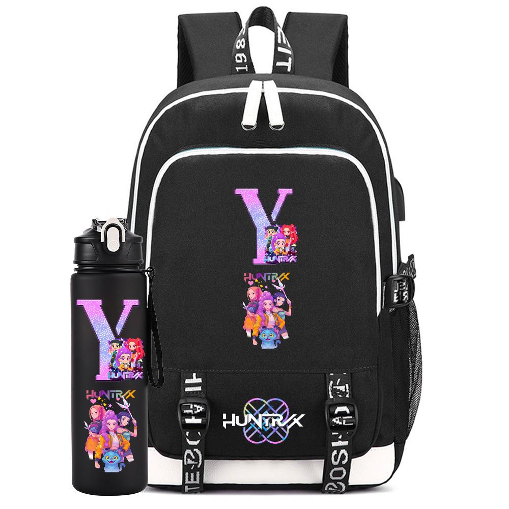 

2Pcs/set Cartoon Backpack Large Capacity Bookbag With 750ml Water Bottler Laptop Student Boy Girl School Bag Travel Bag Kid Gift
