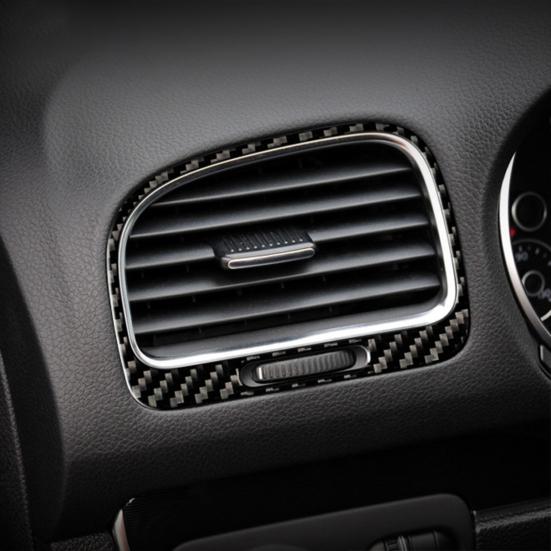 2 Stücke Carbon Faser Vent Outlet Auto Air Aufkleber Trim für VW Golf 6 R MK6