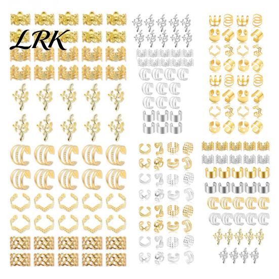 Non-fading Hair Jewelry 32/40/60Pcs Dreadlock Accessories, Hollow Carved Rings, Open Twisted Style Beads Design Easy to Wear Cuffs for Festivals