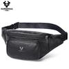 HUMERPAUL Men leather waist bag multifunctional cowhide leisure sports mobile phone waist bag multi-compartment chest bag large-capacity shoulder bag