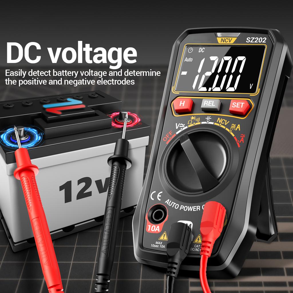 Digital Multimeter, Auto Ranging 4000 Counts, Portable Ohm Volt Amp Tester Measures NCV, Voltage, Current, Diode,