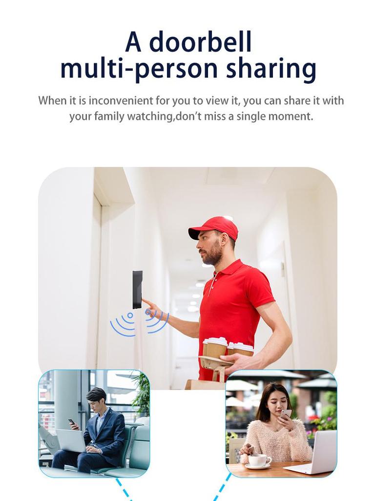 M9 Smart WiFi Doorbell: Waterproof, Night Vision, HD Video, Tuya Compatible, Wireless Remote Monitoring.
