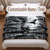 Skull Gothic Theme Soft Blanket Personalized Custom Name Text Print Warm Blanket Home Sofa Bedroom Decor