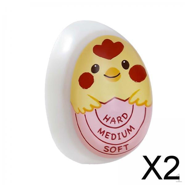 

2xEgg Boiler Timer Display Egg Cooked Degree with Colour Changing Boiling Tool , Multicolor, 2