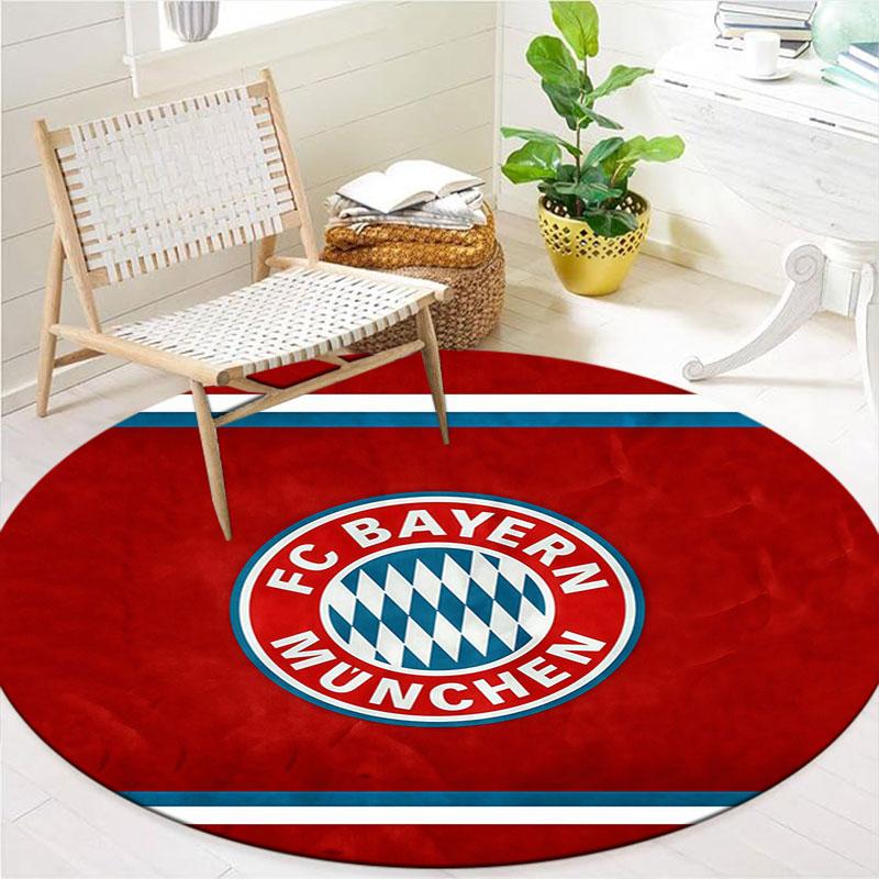 FC Bayern Munchen Round Area Rug,Carpet Rug for Living Room Bedroom Sofa Playroom Decor,Non-slip Floor Mat