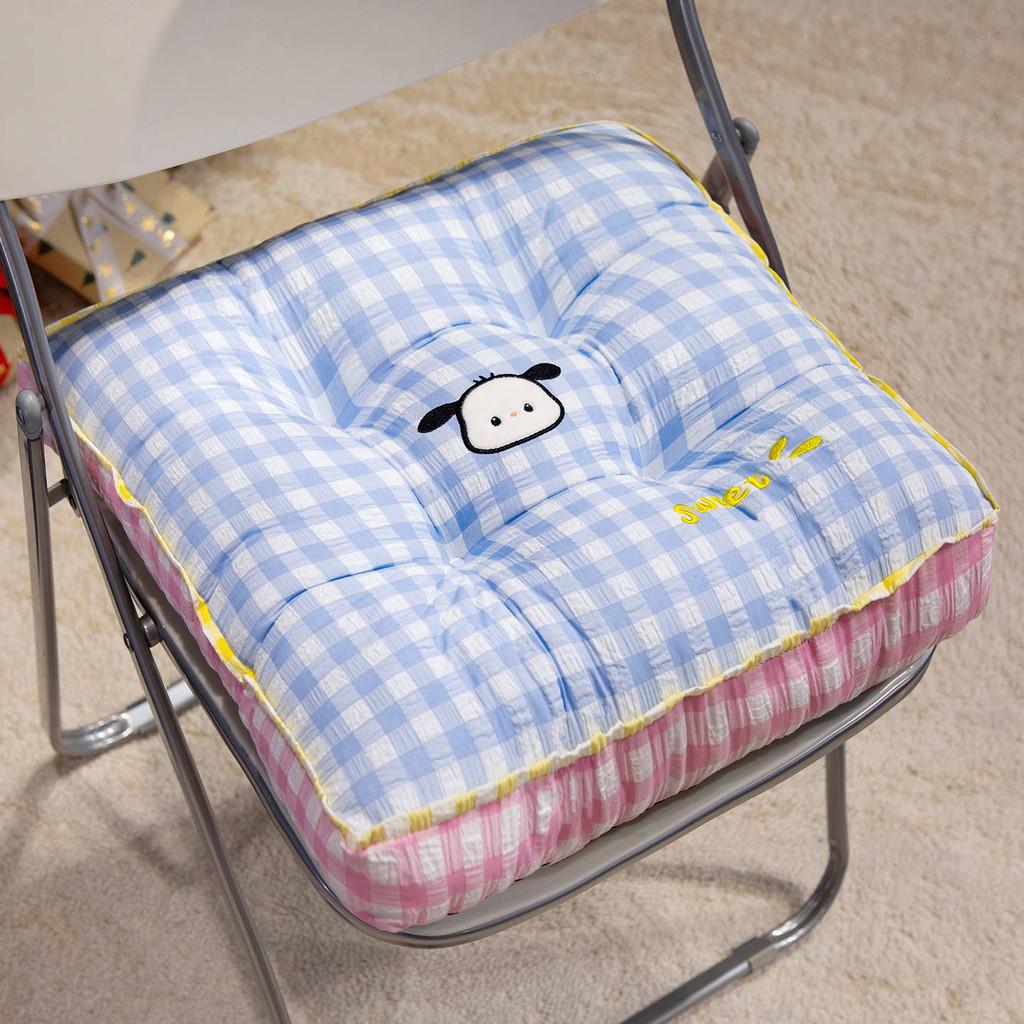 Pattern Square Grid Pad Office Chair Cushion For Girls Room And Study Use Area