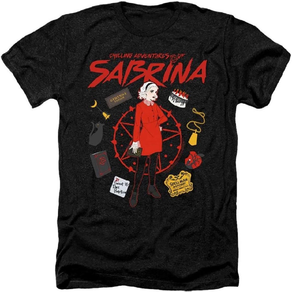 Chilling Adventures of Sabrina Circle Unisex Erwachsenen Heather T-Shirt für Männer und Frauen