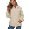 Autumn Solid Color Women's Hooded Sweatshirt Casual Wind Pocket Quilted Long Sleeve Top