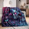 1pc Cyberpunk Robot Print Blanket   Lightweight Flannel Throw Blanket For Sofa, Bed, Living Room, Office, Outdoor Travel, Camping