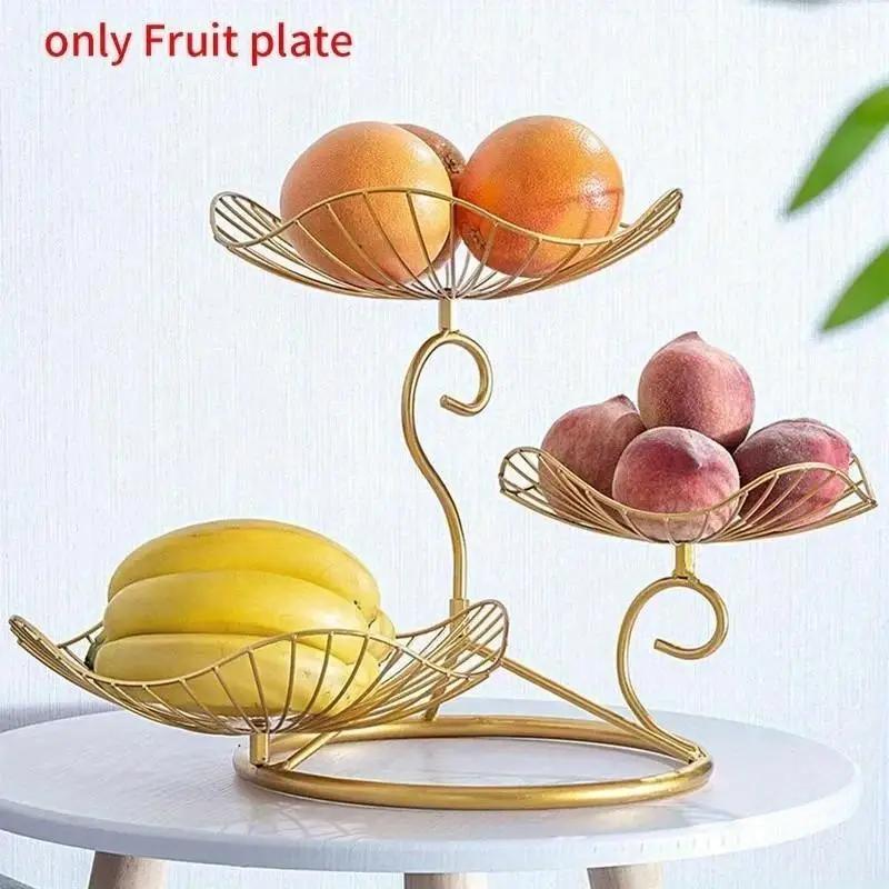 Three-layer Storage Tray Leaf Shaped Nordic Style Wire Basket Kitchen Organizer Home Decor Fruit Plate Snack Rack
