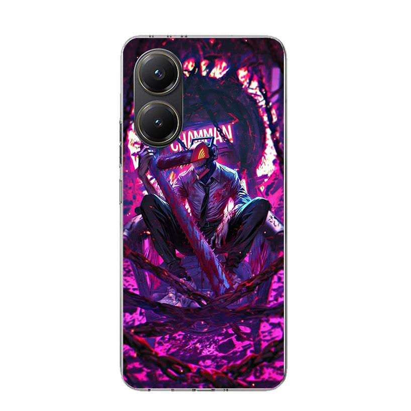 C-Chainsaw Mans Denji Phone Case For Xiaomi Poco X7 X6 X5 Pro F7 Ultra Redmi 15C 15 13 13C 12 12C 10 10A 10C 9 9A 9C 9T Cover Po