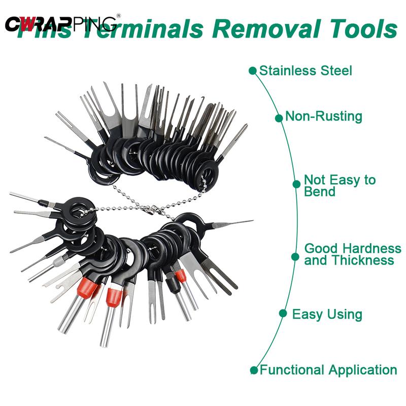 18Pcs Car Terminal Removal Metal Repair Tool Automotive Universal Wire Pin Extractor Sets Repair Car Disassembly Hand Tools 18pcs