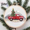 Handmade Christmas Embroidery Set with Santa Claus Landscape Starter Kit Winter Adult Craft Pattern Threads
