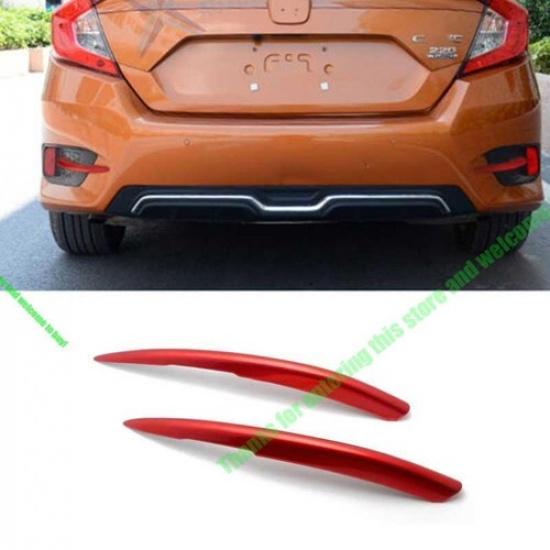 For Honda Civic Sedan 2016-2021 Sport Red Rear Fog Light Eyelid Molding Strip