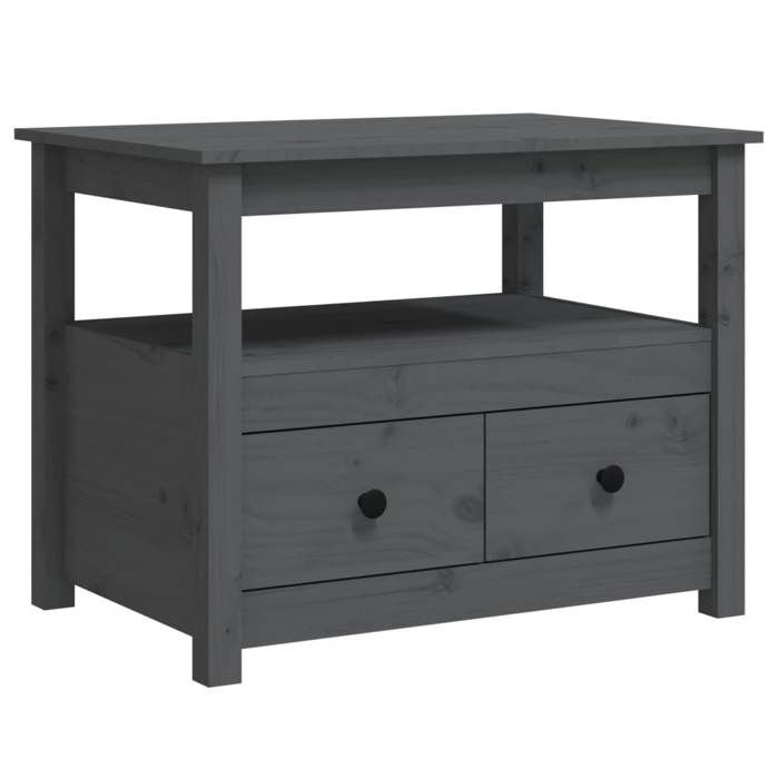 VidaXL Table basse Gris 71x49x55 cm Bois massif de pin 820938
