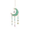 Colorful Crystal Suncatcher, Hanging Sun Catcher for Windows, Moon Shape Healing Crystal Decor for Home, Crystals Prism Rainbow Maker, Gift for