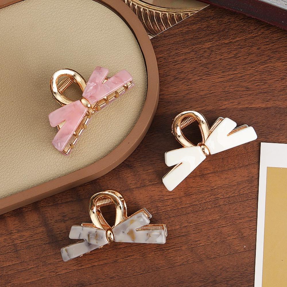 Geometry Bow Hair Claw Colorful Hair Grab Clip Retro Acetate Shark Clip Travel