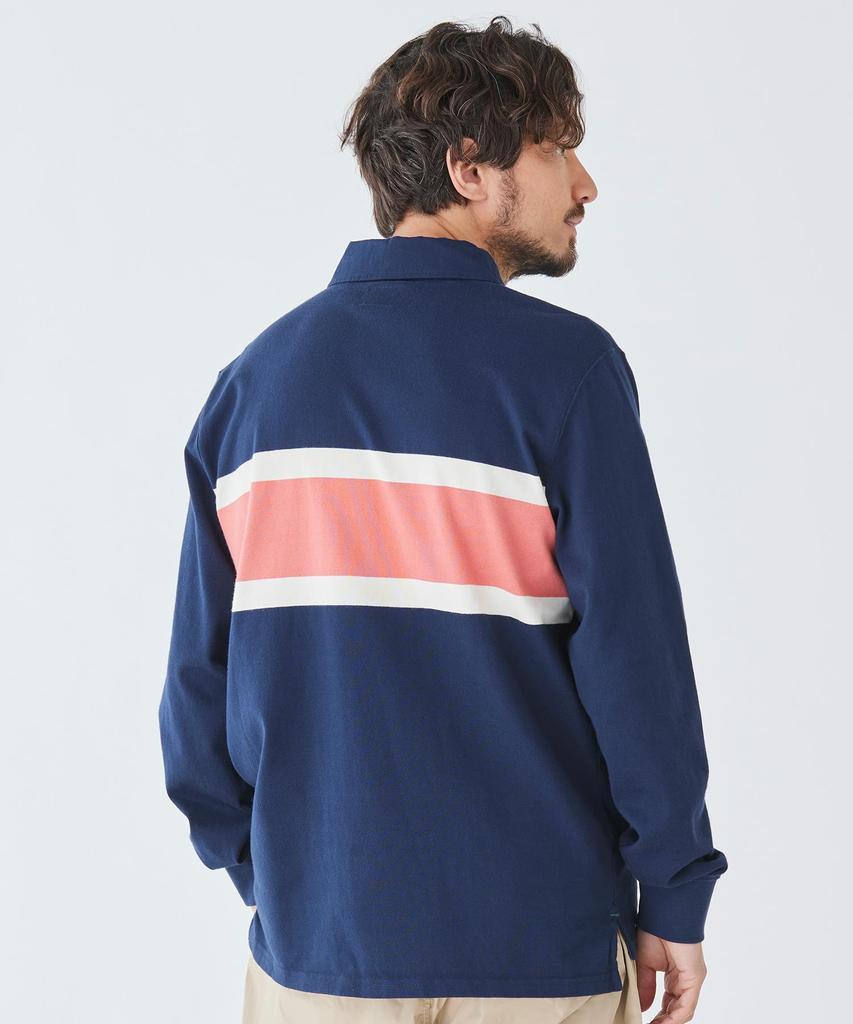 LLB Vintage Soft Chest Stripe US Fit Regular L Classic Navy Blue 1000222465 Men's Rugby,