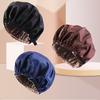 Women Sleeping Cap Satin Hair Bonnet Adjustable Elastic Wrap Sleep Hat Double Layer Hair Care Sleeping Cap for Curly Long Hair