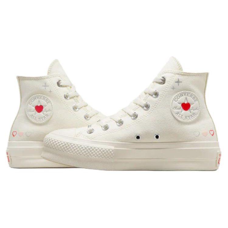 Converse Chuck Taylor All Star Platform Yüksek Y2K Kalp Kadın Spor Ayakkabıları Krem Egreti Ateş-Rüya A09114C