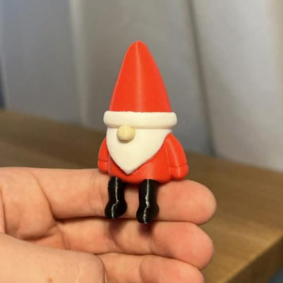 Christmas Fireplace Decor 3D Printed Santa Claus Figurine, Shelf Sitter Decoration, Durable Figurine Small Gnome Statue for Desktop Home Seasonal Gift