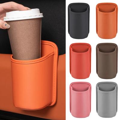 Leather Multi-functional Car Door Cup Holder Seat Back Storage Box Vehicle Interior Beverage & Trash Organizer