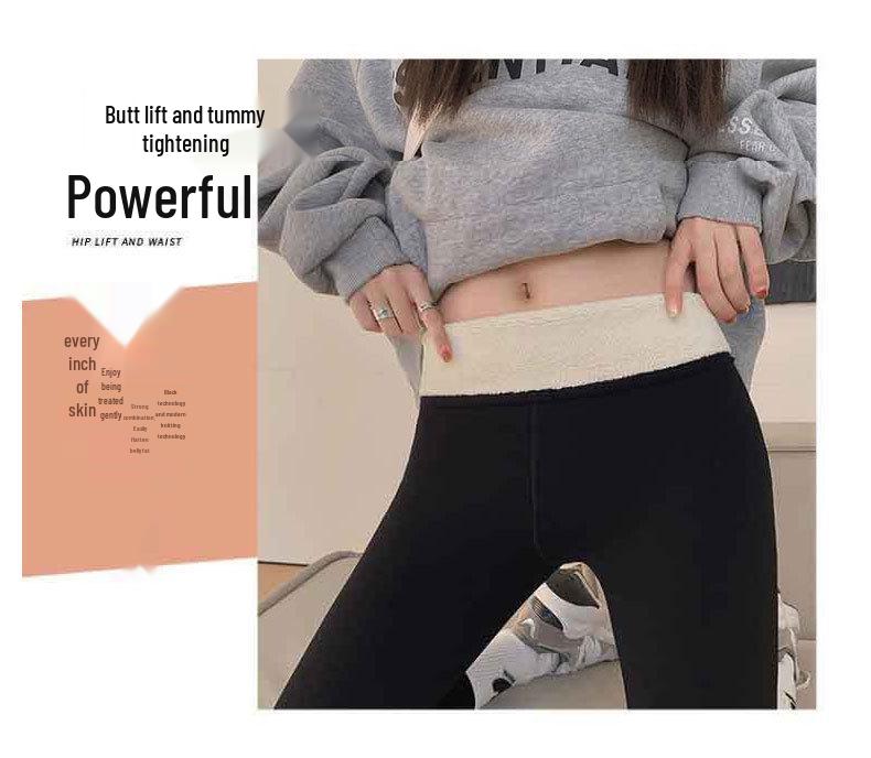 Women's High-Waisted Fleece-Lined Shark Pants - Warm Barbie Yoga Leggings for Autumn/Winter