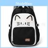 Large Capacity Simple Backpack With Kitten And Letter Print Design For Use Daily