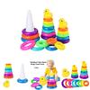 Jenga Rainbow Color Ring Stacking Tower Duck Tub Play Toys Baby Development