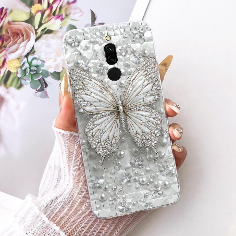 For Xiaomi Redmi 8 8A Case Luxury Flowers Butterfly Painted Cover Soft Slim Phone Case For Xiaomi Redmi 8A 8 Redmi8 Redmi8A Bags