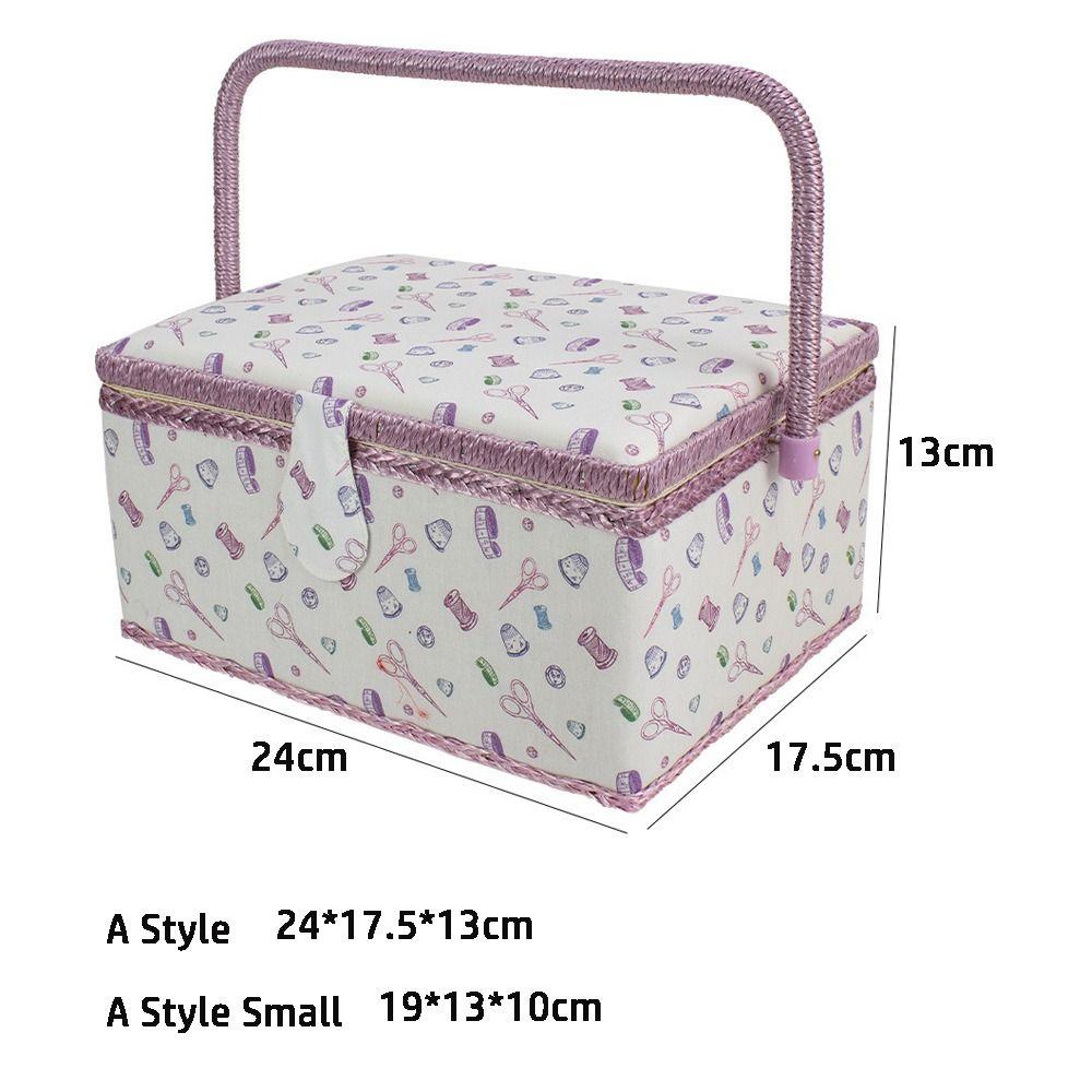 Print Design Sewing Basket Mending Storage Sewing Kit Tools Sewing Organizer Box Household Storage