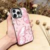 Pink Butterfly Pattern Phone Case For iPhone 17,16,15,14,13,12,11 Plus,Pro Max,XS,Colorful Silver Phone case Funda Cover