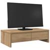 Dual Monitor Stand with Drawers Artisan Oak Finish 50 X 27 X 15 Cm