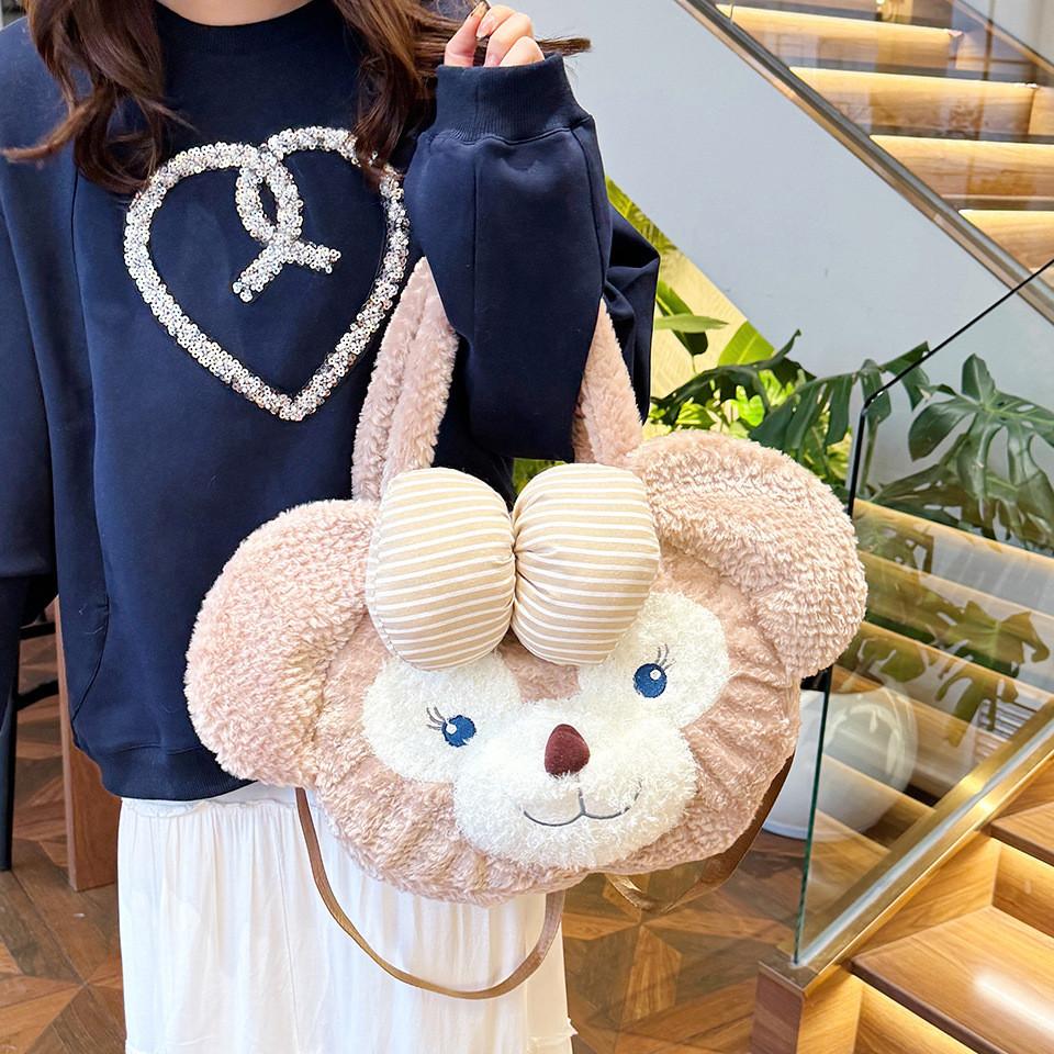 

Shelliemay Bowknot Plush Backpack Single Shoulder Underarm Bag Cute Gift Kids