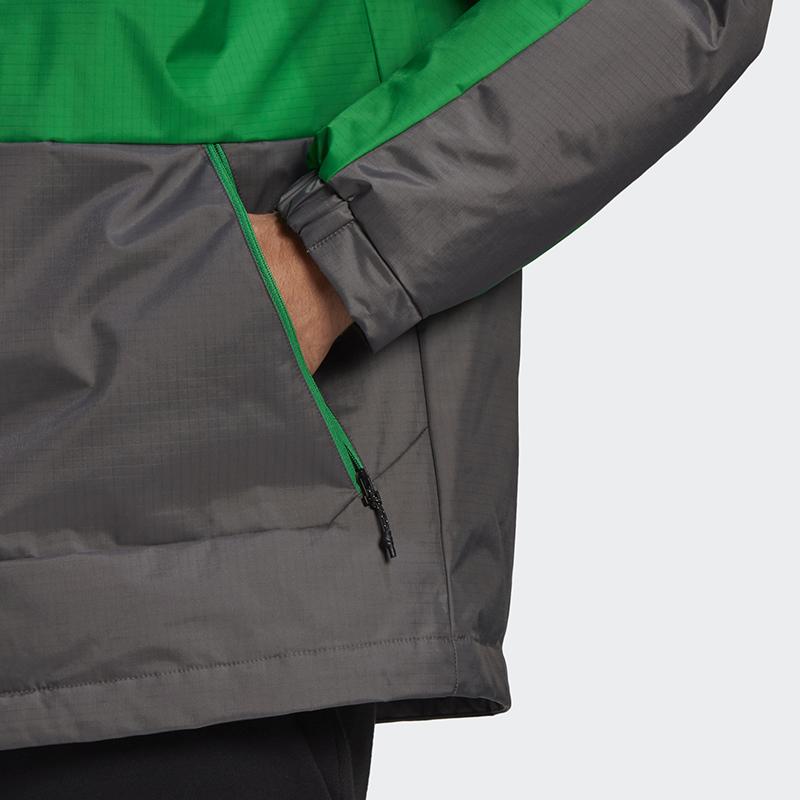 Adidas Logo Patchwork Loose Long Sleeve Down Jacket Men Outerwear Black Green GF0077