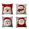 Santa Claus Christmas Throw Pillow Cover 2D Printed Plush Pillow Cover Pillowcase  Home Decoration