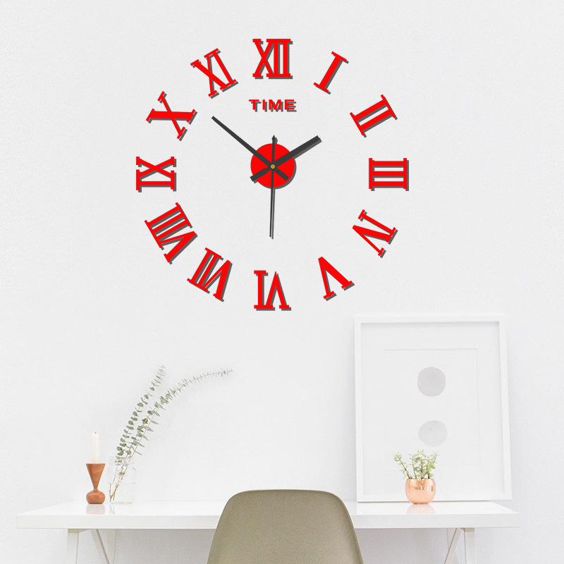 Creative Acrylic Luminous DIY Wall Clock, No Need for Drilling, Wall Sticker Clock, Silent Living Room, Bedroom, Hotel, Roman Clock