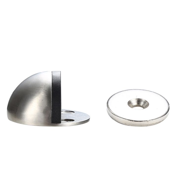 Stainless Steel Mute Metal Hemisphere Anti-Collision Rubber Door Stopper Semicircle Shaped Door Touch