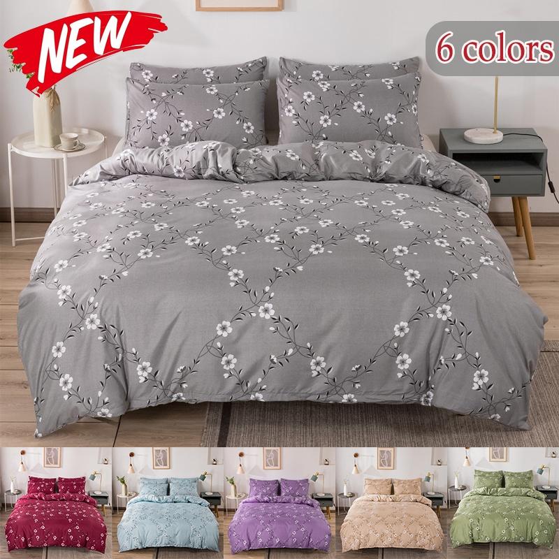 6 Color Duvet Cover Set Floral Bedding Collection with Pillowcase  Single Twin Double Full Queen King Size Ultra Soft Comforter Cover