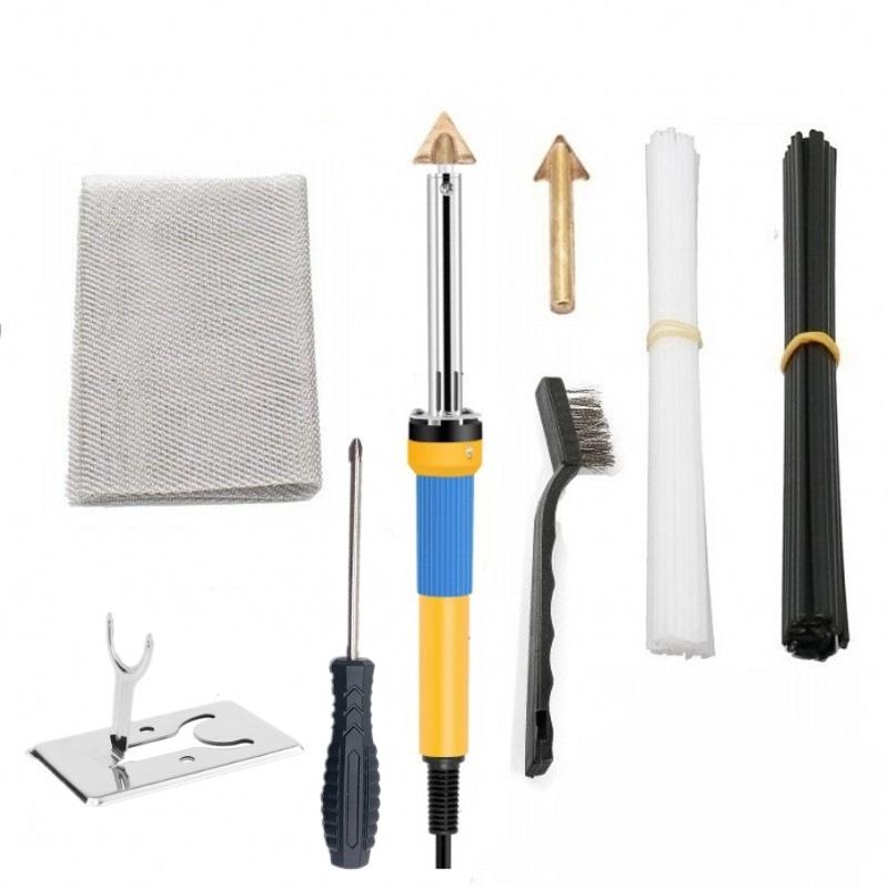 Plastic Welder & Smoothing Tool Kit for Car Bumper Repair with Welding Nails and Crack Repair Spatula.