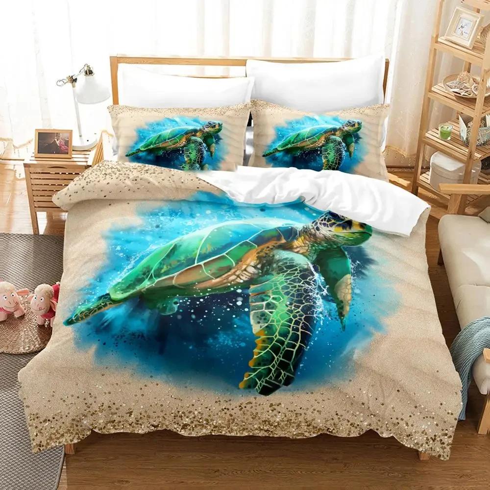 Schildkröten der Welt Erwachsene Jungen Anime Bettbezug Set Einzelbett Doppelbett Full Queen King Size Bettdeckenbezug Kissenbezug